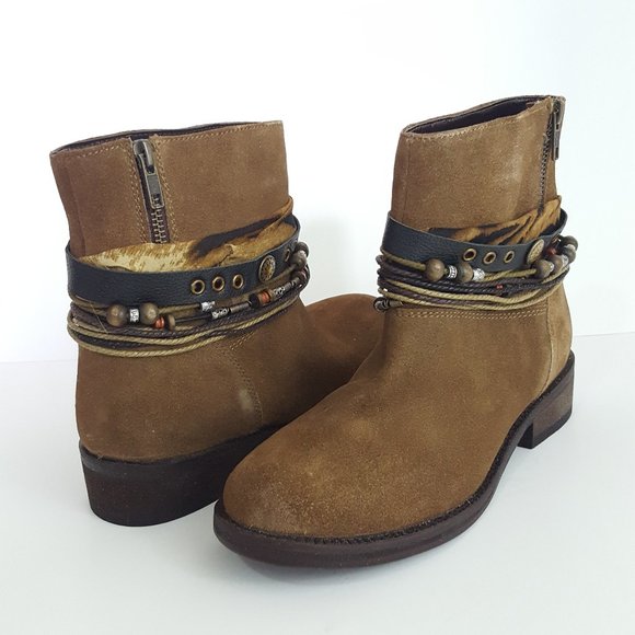 Cavalone Shoes - Cavalone Leather Suede Ankle Boots Taupe 7.5